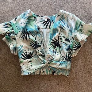 Tropical Printed Crop Top